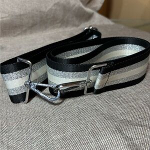 Black Stripe Metallic Guitar Crossbody Replacement Strap